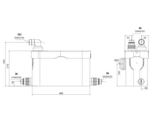 Канализационная насосная установка Marvel SmartLift, A&P (С измельчителем, 600 Вт, 7500 л/ч, 11 м)