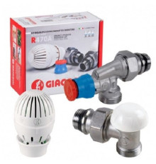 Термоcтатический комплект радиаторных кранов 1/2" Giacomini R470FX023, осевой