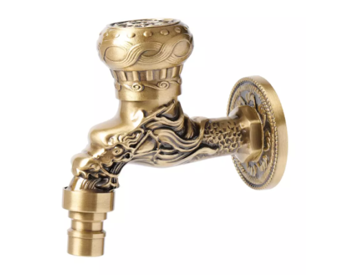 Кран с носиком ретро (короткий) декор/бронза 1/2″*1/2″ ViEiR VR322