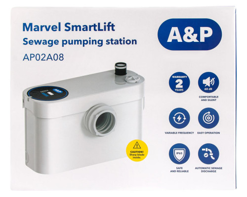 Канализационная насосная установка Marvel SmartLift, A&P (С измельчителем, 600 Вт, 7500 л/ч, 11 м)