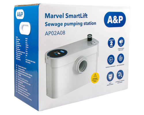 Канализационная насосная установка Marvel SmartLift, A&P (С измельчителем, 600 Вт, 7500 л/ч, 11 м)