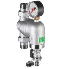 Фильтр самопромывной с поворотным соединением FAR 1/2 НР-НР 100 мкм с манометром FA 39A4 12100