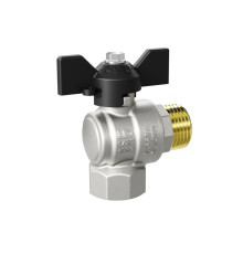 Кран шаровый угловой 1/2" нар.-вн. бабочка, LD