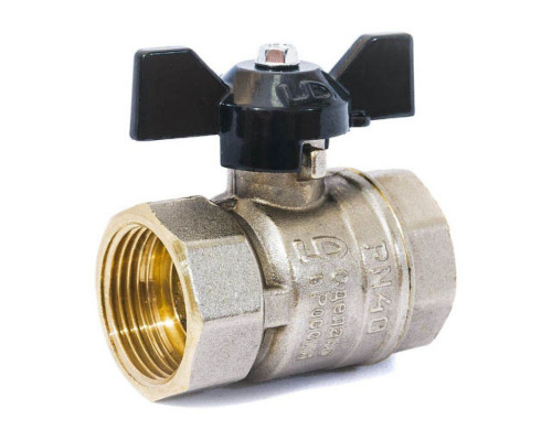 Кран шаровый 1/2" вн.-вн. бабочка PN40, LD