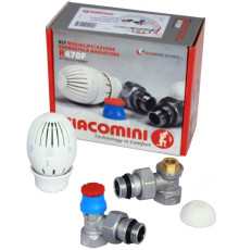 Термоcтатический комплект радиаторных кранов 1/2" Giacomini R470FX003, угловой