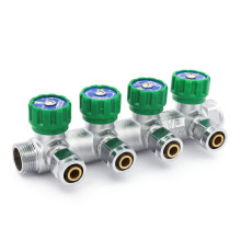 Коллектор регулирующий с евроконусами 3/4"-16 4 вых. ViEiR VER404