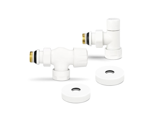 Комплект термостатический под хром трубку 15мм Varmega №3 1/2"x3/4"EK ВР-НР осевой белый