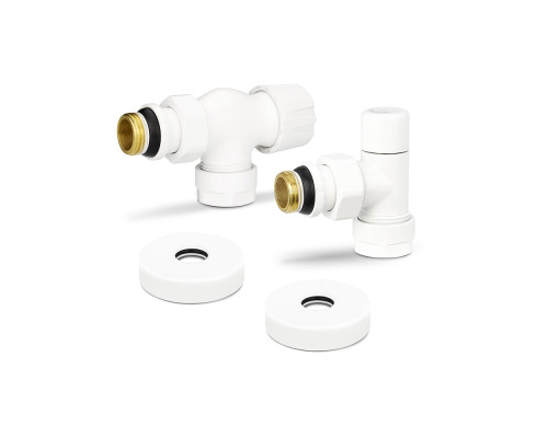 Комплект термостатический под хром трубку 15мм Varmega №3 1/2"x3/4"EK ВР-НР осевой белый
