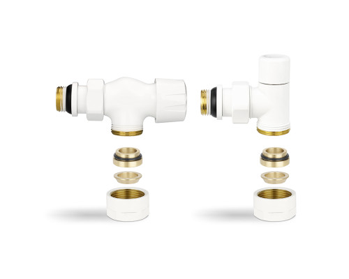 Комплект термостатический под хром трубку 15мм Varmega №3 1/2"x3/4"EK ВР-НР осевой белый