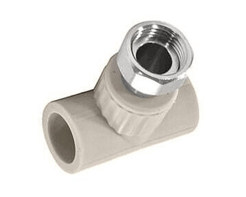 Тройник с накидной гайкой ПП 25x3/4" Valfex серый