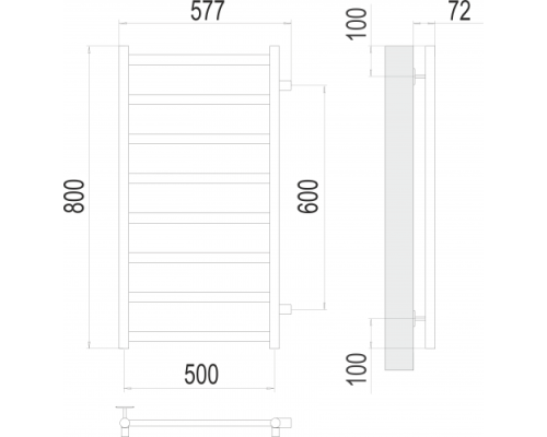 Полотенцесушитель Terminus «Аврора» П8 500х800