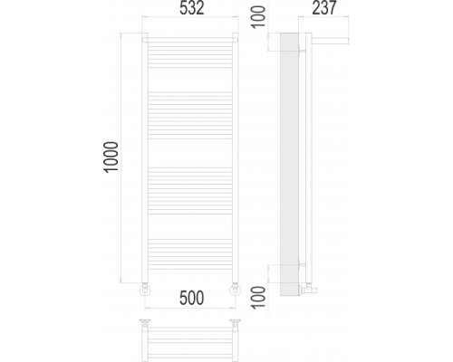 Полотенцесушитель Terminus «Аврора с/п» П20 500х1000
