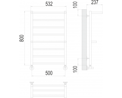 Полотенцесушитель Terminus «Анкона» П8 500х800