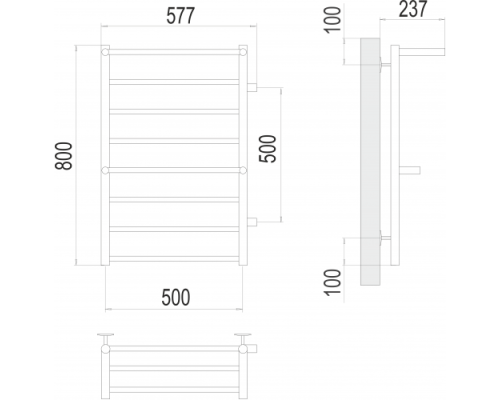 Полотенцесушитель Terminus «Анкона» П8 500х800 бп500
