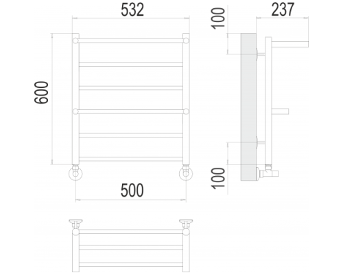 Полотенцесушитель Terminus «Анкона» П6 500х600