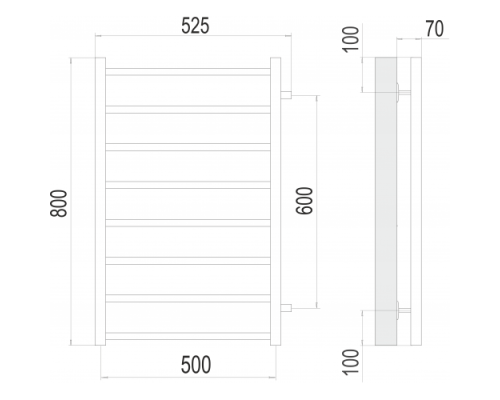 Полотенцесушитель Terminus «Вега» П8 500х800 бп600