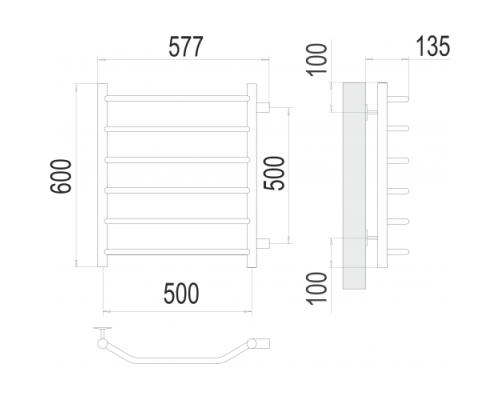 Полотенцесушитель Terminus «Виктория» П6 500х600 бп500
