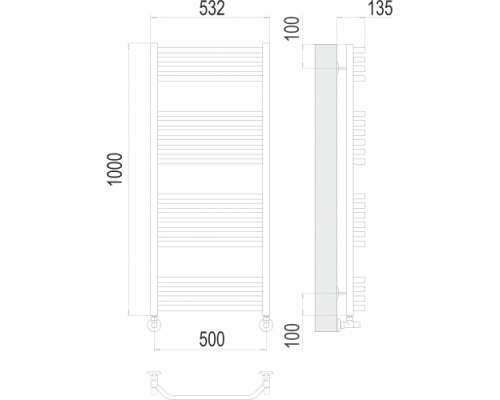 Полотенцесушитель водяной Terminus «Виктория» П20 500х1000