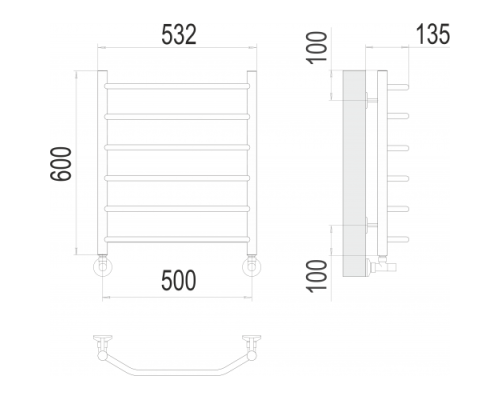 Полотенцесушитель Terminus «Виктория» П6 500х600