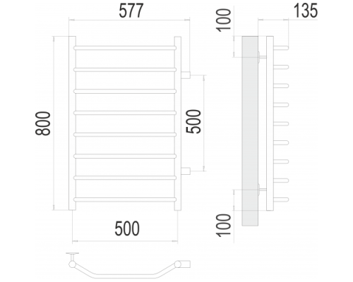 Полотенцесушитель Terminus «Виктория» П8 500х800 бп500