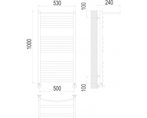 Полотенцесушитель Terminus «Енисей с/п» П13 500х1000