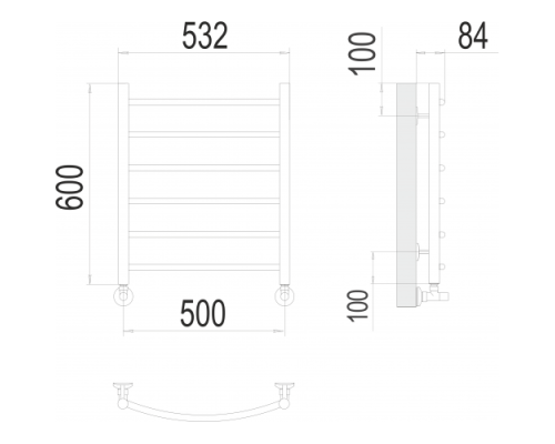 Полотенцесушитель Terminus «Классик» П6 500х600
