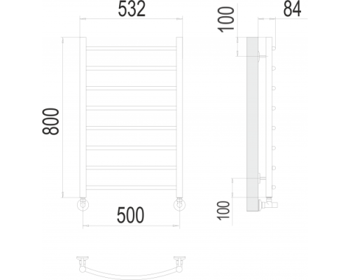 Полотенцесушитель Terminus «Классик» П8 500х800
