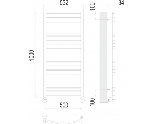 Полотенцесушитель Terminus «Классик» П20 500х1000