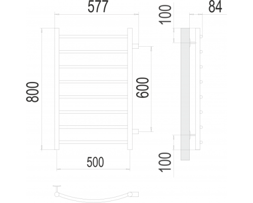 Полотенцесушитель Terminus «Классик» П8 500х800 бп600