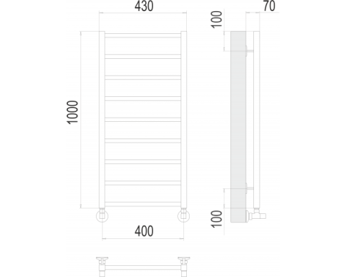 Полотенцесушитель Terminus «Контур» П9 400х1000