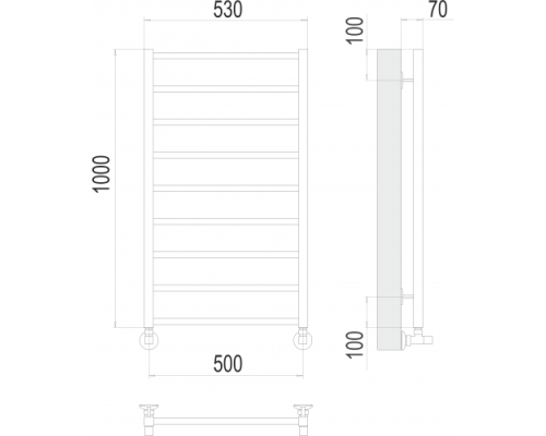 Полотенцесушитель Terminus «Контур» П9 500х1000