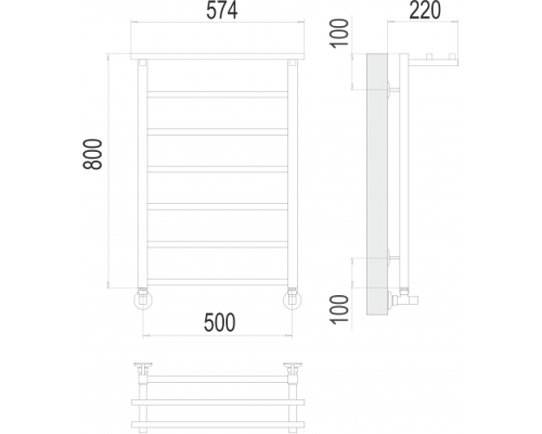 Полотенцесушитель Terminus «Контур с/п» П7 500х800