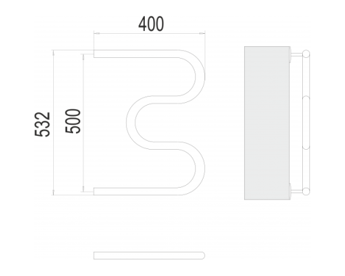 Полотенцесушитель Terminus М-образный 32 500х400