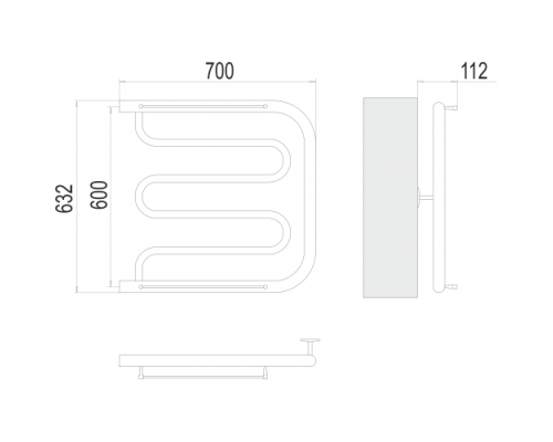 Полотенцесушитель Terminus «Фокстрот» 600х700