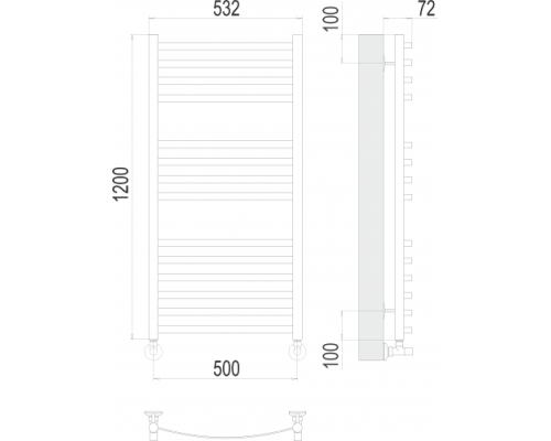 Полотенцесушитель Terminus «Авиэль» П14 500х1200