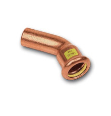 Колено медь пресс газ 22x45° ВПр-НПр