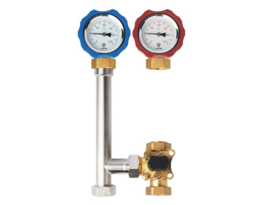 Насосная группа с трехходовым ротационным смесительным клапаном 1"x3/4" VIEIR без насоса НЕРЖ